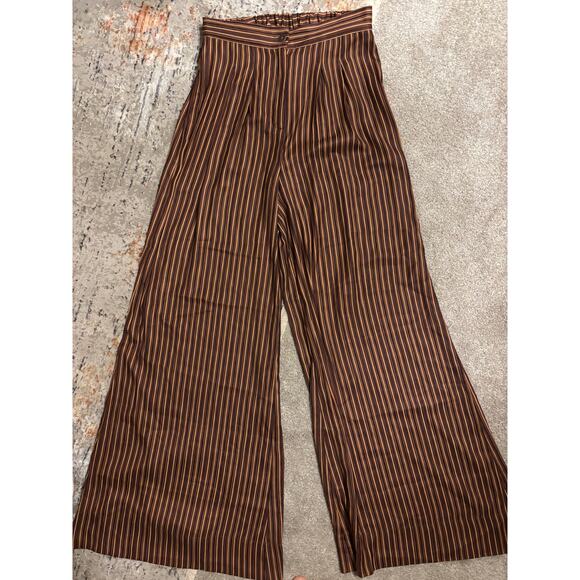 Free People Adele Striped Wide Leg Satin Pants - Picture 4 of 10